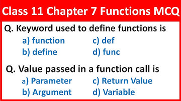 Informatica Klas 11 Hoofdstuk 7 Functies MCQ Vragen en Antwoorden | Vision Academy
