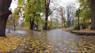 Walk Around Bastion Hill In Riga Centre - City Sounds, Latvia - Asmr 4K