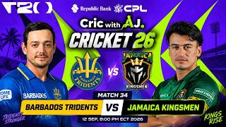 LIVE | Barbados Tridents vs Jamaica Kingsmen | Cricket 26 | Cric with AJ screenshot 5