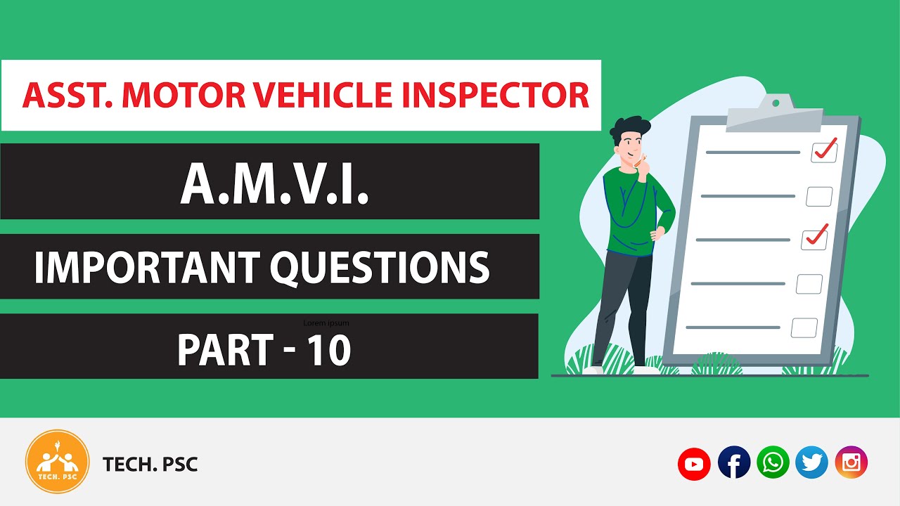AMVI | ASSISTANT MOTOR VEHICLE INSPECTOR | MCQ | Important Question | Part - 10