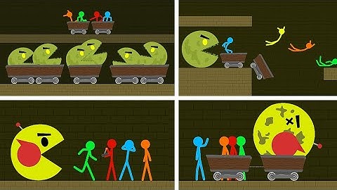 Red and Blue , Stickman Animation - Part 11-15 (ROBOT PACMAN)