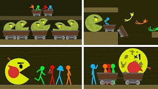 Red and Blue , Stickman Animation  Part 1115 (ROBOT PACMAN)