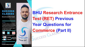 BHU Research Entrance Test (RET) Previous Year Questions for Commerce (Part II) | Gaurav Soin