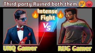 UNQ Gamer(Punju Squad) VS Rug Telugu Gamer || 🔥Intense Fight🔥 || 3rd party Ruined everything 😢😡