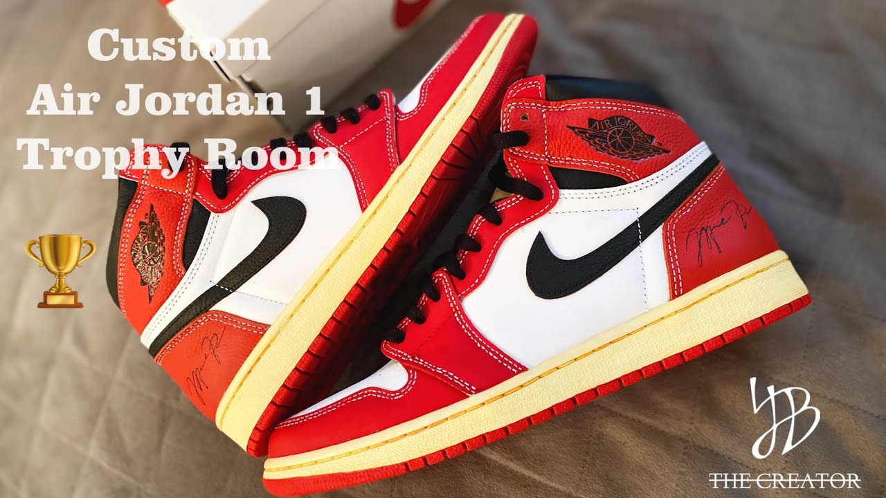 Opening Soon - Best Custom Jordans of All Time - Trophy Rooms Air Jordan  Fade 1 Freeze Out Raffle Re - Contrast embroidered Jordan jumpman logo  branding