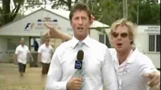 News Reporter Elbows Idiot