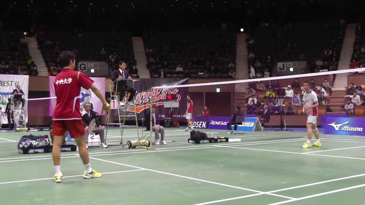 Badminton 田児賢一 vs 西本拳太  MS 準々決勝 2G ﾊﾞﾄﾞﾐﾝﾄﾝ全日本総合 2013.12.6