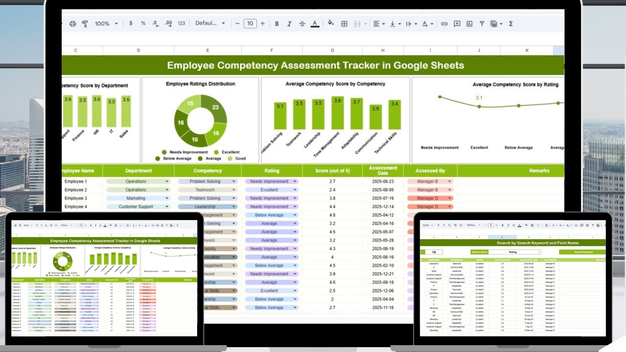 Employee Competency Assessment Tracker in Google Sheets - YouTube