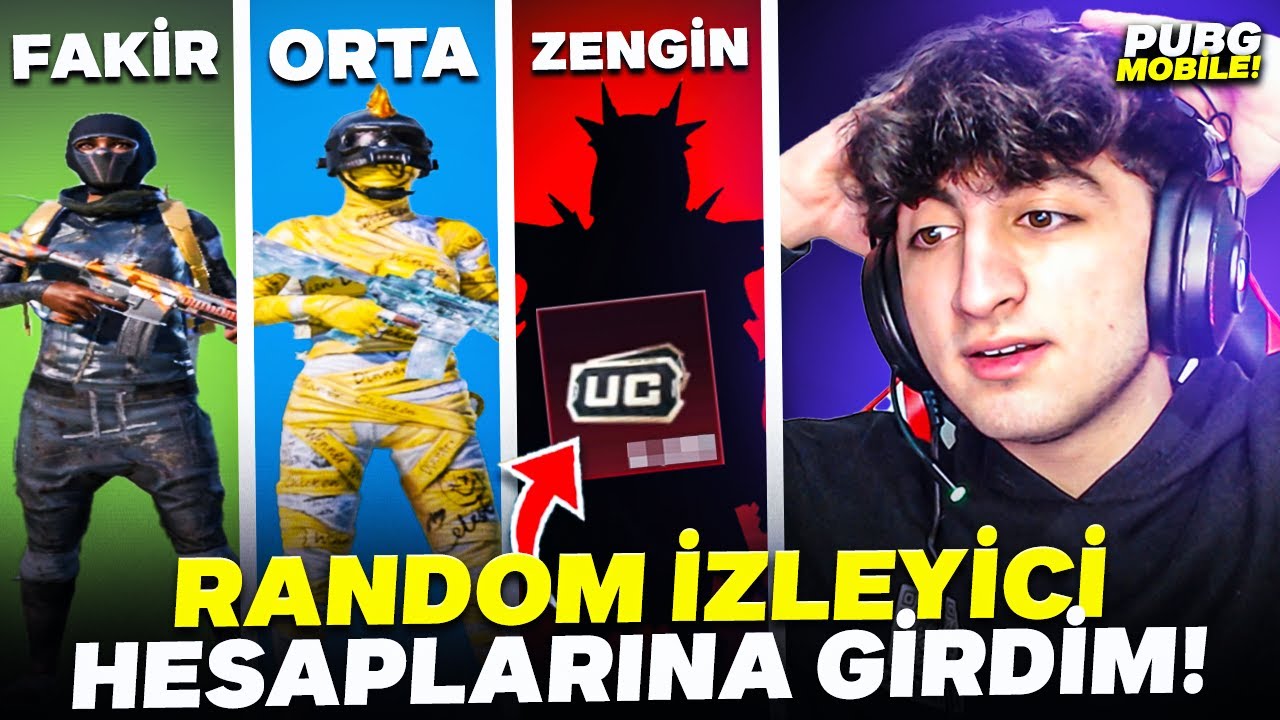 RANDOM İZLEYİCİ HESAPLARINA GİRDİM! YÜKLÜ MİKTARDA UC ÇIKTI! 😱 ( HEPSİNİ HARCADIM! )  – PUBG Mobile