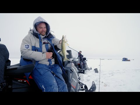 Ice Fishing Devils Lake Eater Size Walleye - In Depth Outdoors TV S17 E12