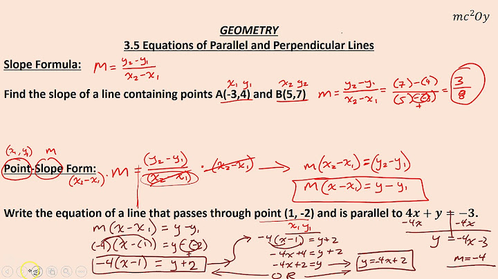 3.5 equations of parallel and perpendicular lines answer key