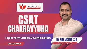 CSAT CHAKRAVYUHA |Question of the Day -Prelims 2024 |Topic : Permutation & Combination |Shamanth Sir