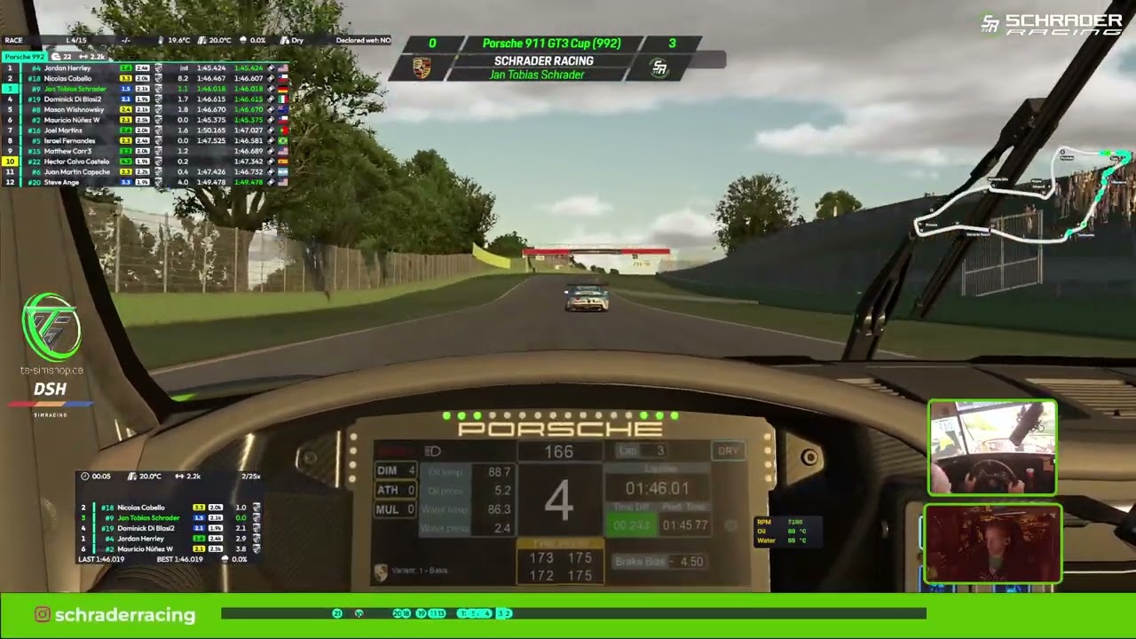 IRACING 2025 I Schrader Racing I Porsche Cup fixed I Imola I P2 (Startgrid P19) Sauberes Rennen