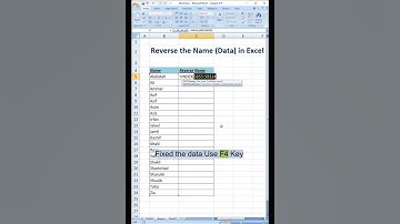 Reverse the Data in Excel   #shortsexcel