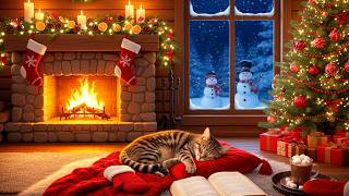 Cozy Cabin Christmas Nights 2026 🔥 Fireplace Glow &amp; Peaceful Snowfall for Deep Sleep