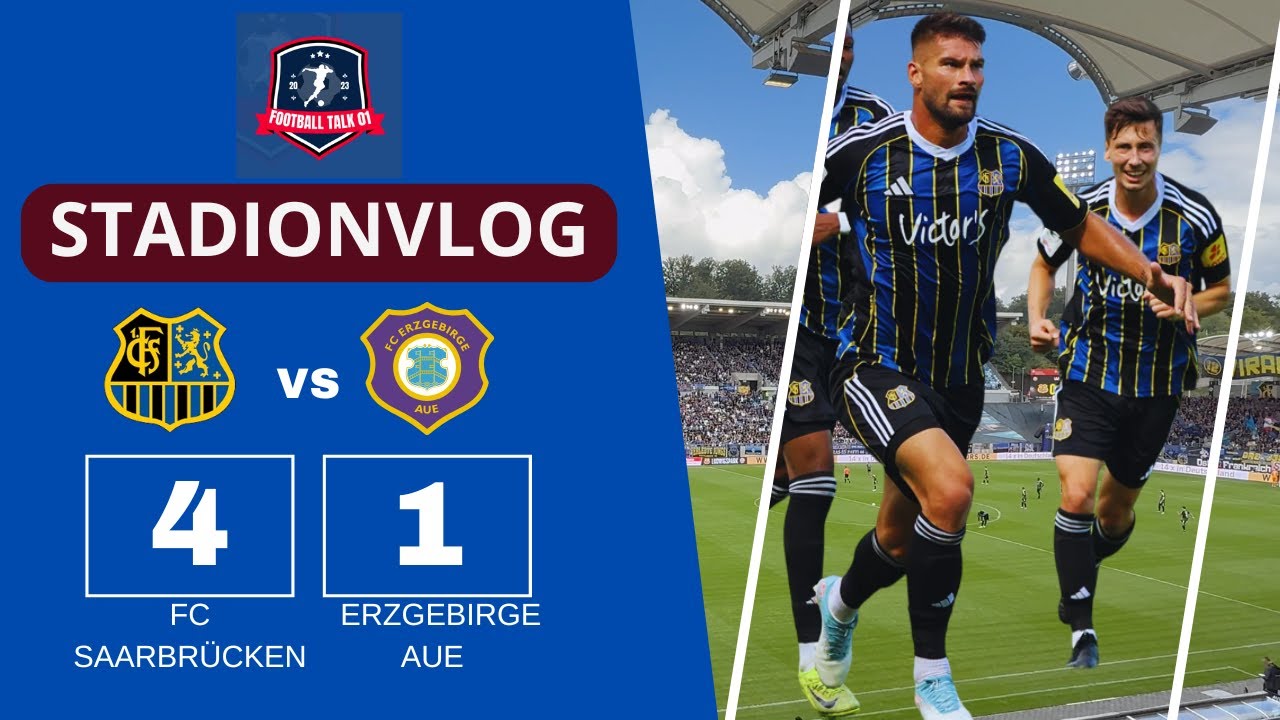 FC Saarbrücken vs. Erzgebirge Aue - Stadionvlog⚽| 5 Goaler a Spektakel an 3. Liga🔥| Footballtalk01