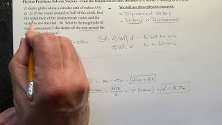 Vectors - Find the Displacement and Distance of a Skater Coasting in a Circle - by PhysicsPAL