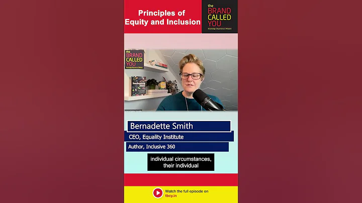 Principles of Equity and Inclusion | Bernadette Smith | Equality Institute