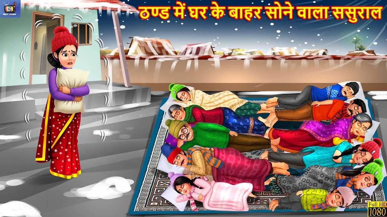 ठण्ड में घर के बाहर सोने वाला ससुराल | Saas Bahu | Hindi Kahani | Moral Stories |Hindi Cartoon Story 