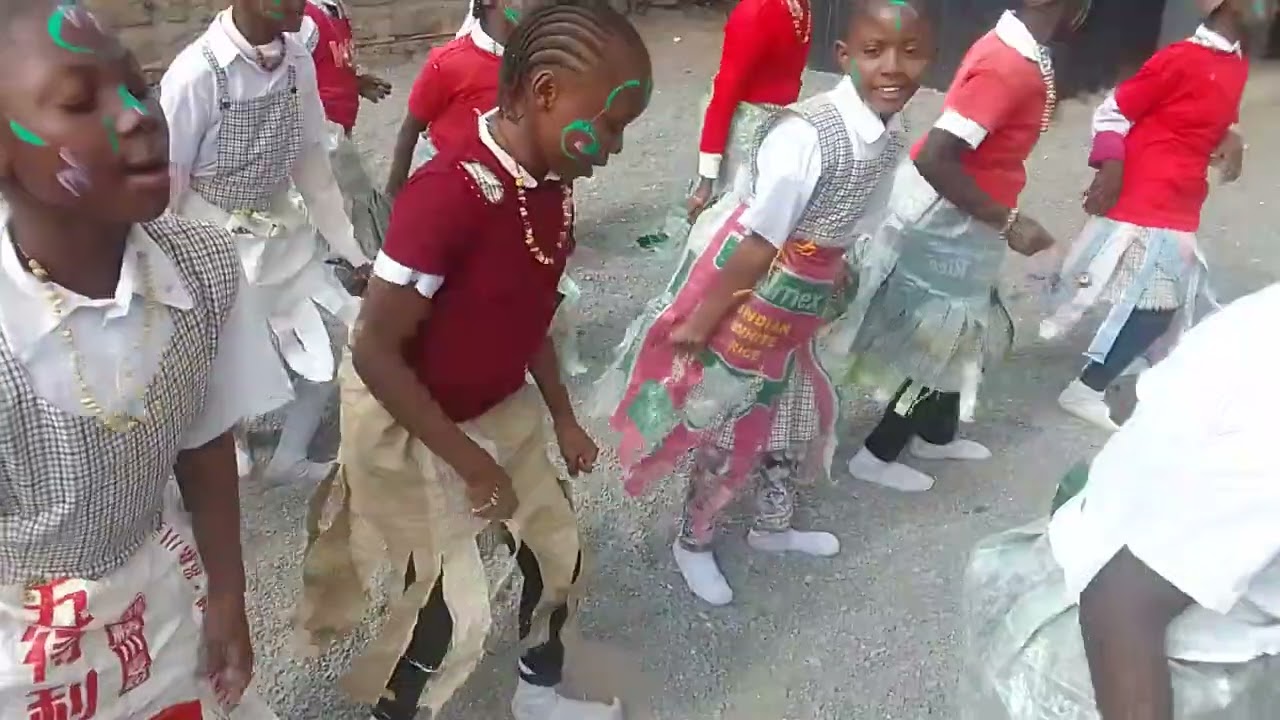 Grade 5 learners performing a kisii folk dance OVORI BWA BABA.
