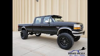 CLEAN LIFTED 1996 FORD F350 CREW CAB LONGBED 4X4 7.3 POWERSTROKE TURBO DIESEL FOR SALE