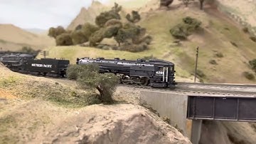 Belmont Shores Tehachapi loop details and SP AC-12 cab forward double header