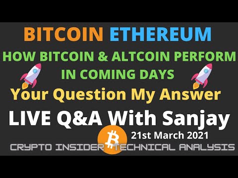 BITCOIN 55,000$ What Next? + Live Qu0026A With Sanjay Mishra- CryptoInsiderTA Hindi