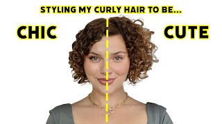 HOW I STYLE MY CURLY BOB FOR VOLUME VS DEFINTION (step by step tutorial)
