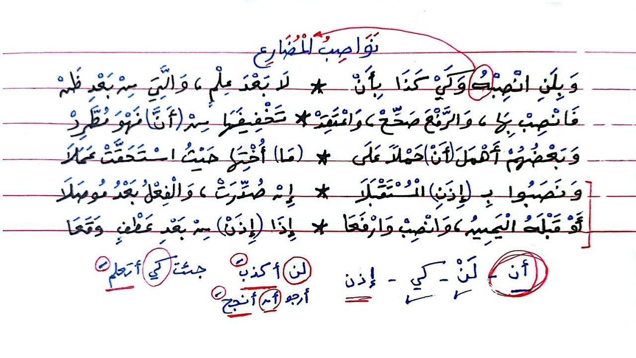 شرح ألفية ابن مالك - 226 - نصب الفعل المضارع
