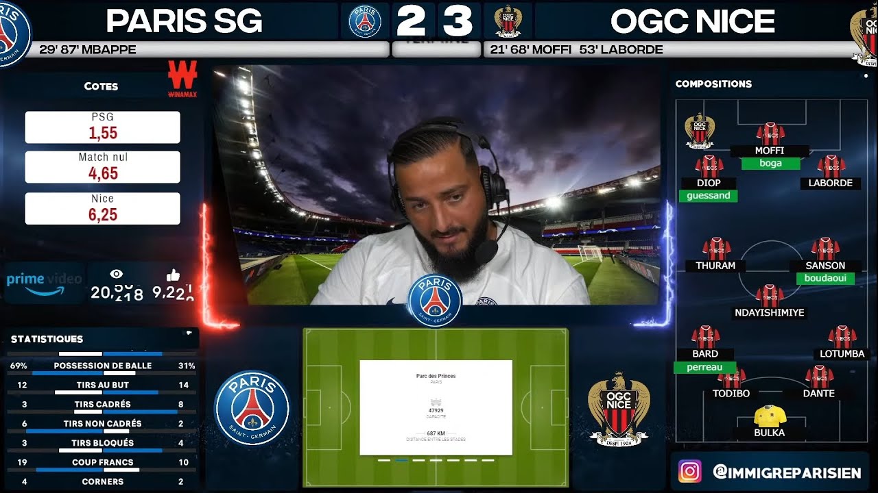 PSG (2-3) NICE L'IMMIGRÉ PARISIEN EST ÉNERVÉ 😂.