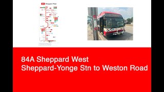 TTC 84A Sheppard West (Sheppard-Yonge Station to Weston Road) | 2019 NovaBUS LFS HEV 3639