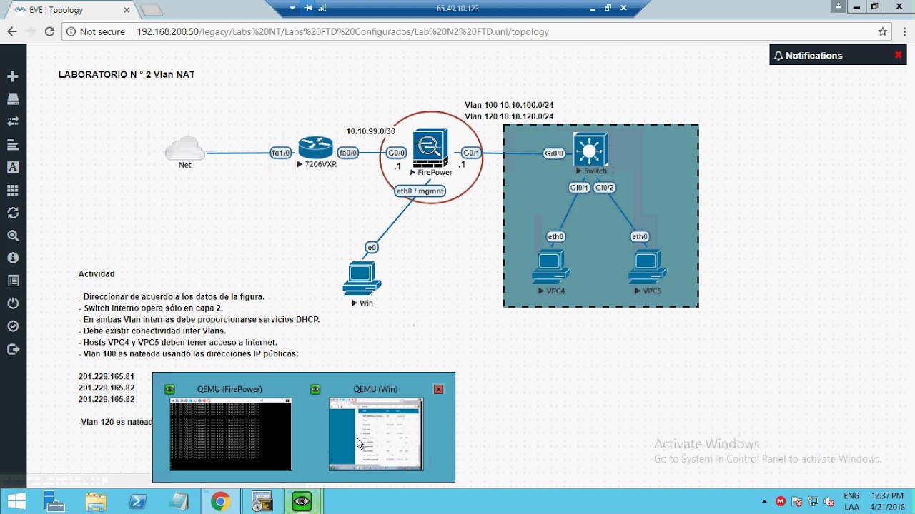 Preview Lab Cisco Firepower Threat Defense FTDv with EVEng Pro on