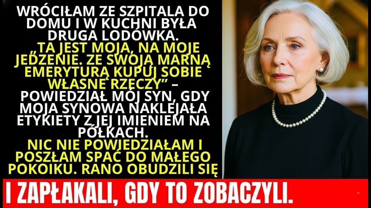 Wróciłem ze szpitala i w kuchni stała druga lodówka  „To moja, na moje zakupy” – powiedział mój