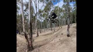 Stromlo Downhill track gap jump (Wallaby Run trail)