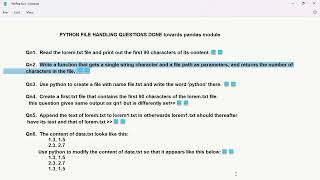 python file handling and manipulation questions and answers explained