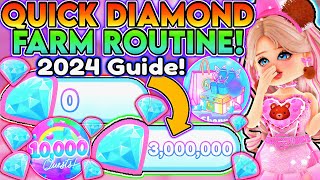 HOW TO GET A LOT OF DIAMONDS IN ROYALE HIGH 2024! UPDATED DIAMOND FARMING ROUTINE & TIPS! | ROBLOX