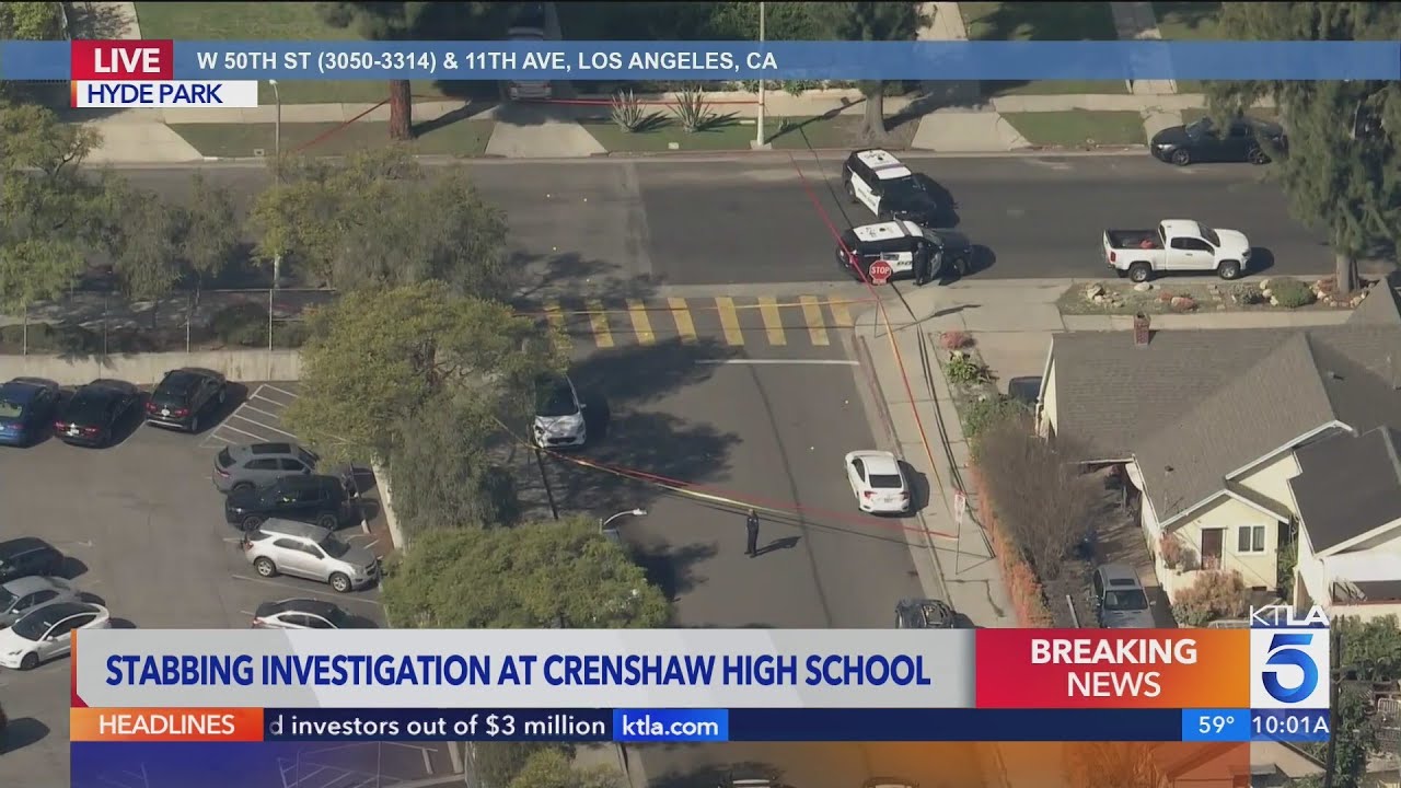 Police seek 3 after possible stabbing at Crenshaw High School