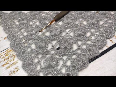 TIĞ İŞİ ŞAL MODELİ YAPIMI / Şal Modelleri (2022) - Örgü Modelleri - Crochet Shawl