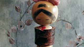 Vintage Creative Kokeshi Doll With Handpainted Scene Of Konjiki Yasha Sosaku Creative Kokeshi
