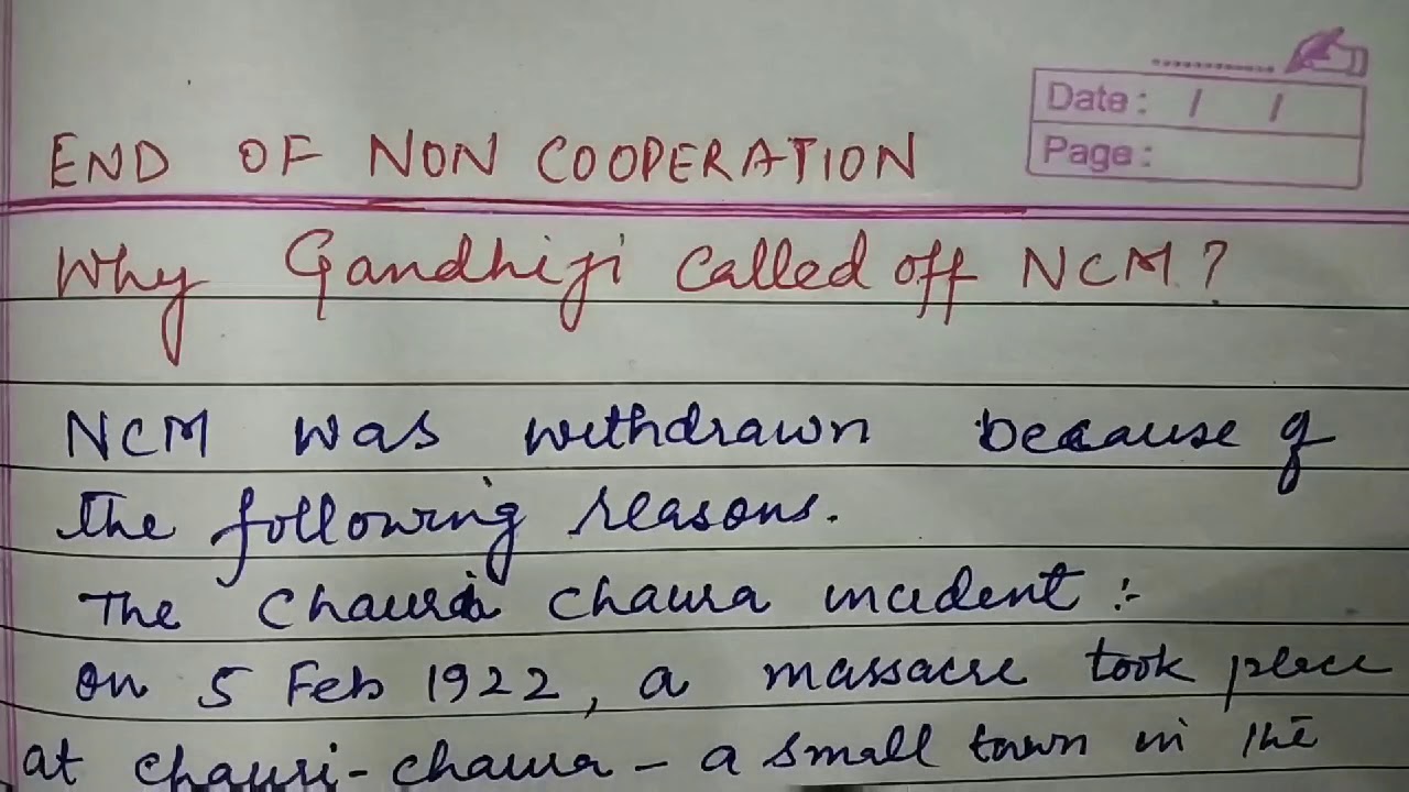 Withdrawal of Non-Cooperation Movement.