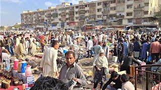 🇵🇰 WALKING TOUR OF KARACHI LARGEST AND CHEAPEST SUNDAY BAZAAR, UP MARKET KA CHOR BAZAAR, 4K60FPS screenshot 5