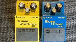Solo rhythm guitar: BOSS SD-1 OverDrive vs BOSS BD-2 Blues Driver