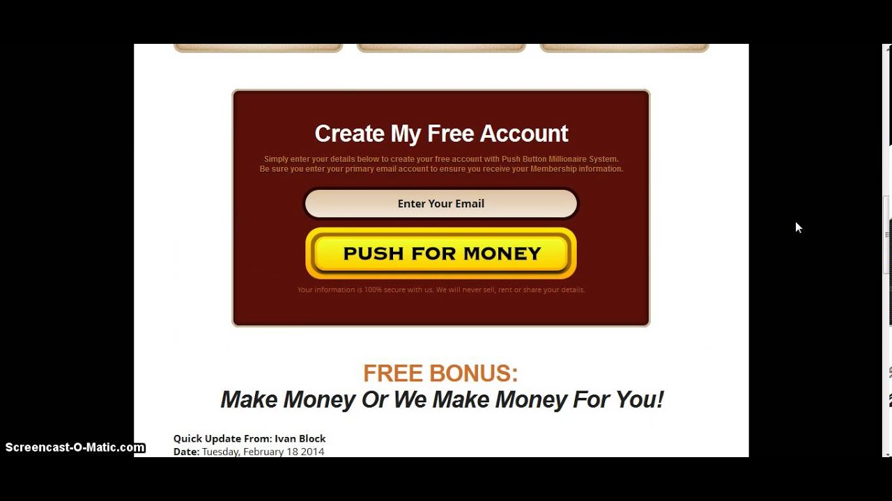 Push Button Millionare Scam