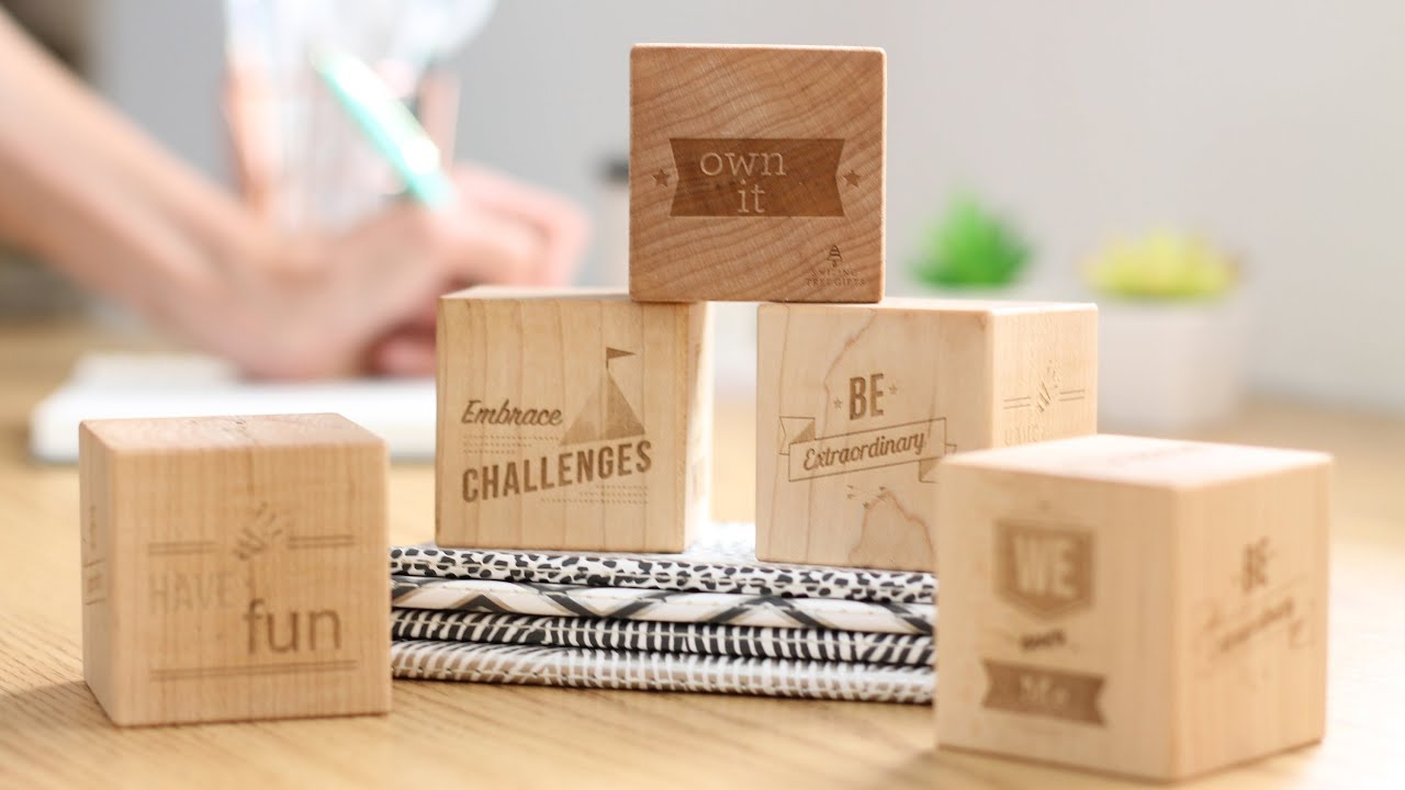Core Values Statement Display Block™ - A Unique, Sustainable Corporate Gifts Made in USA