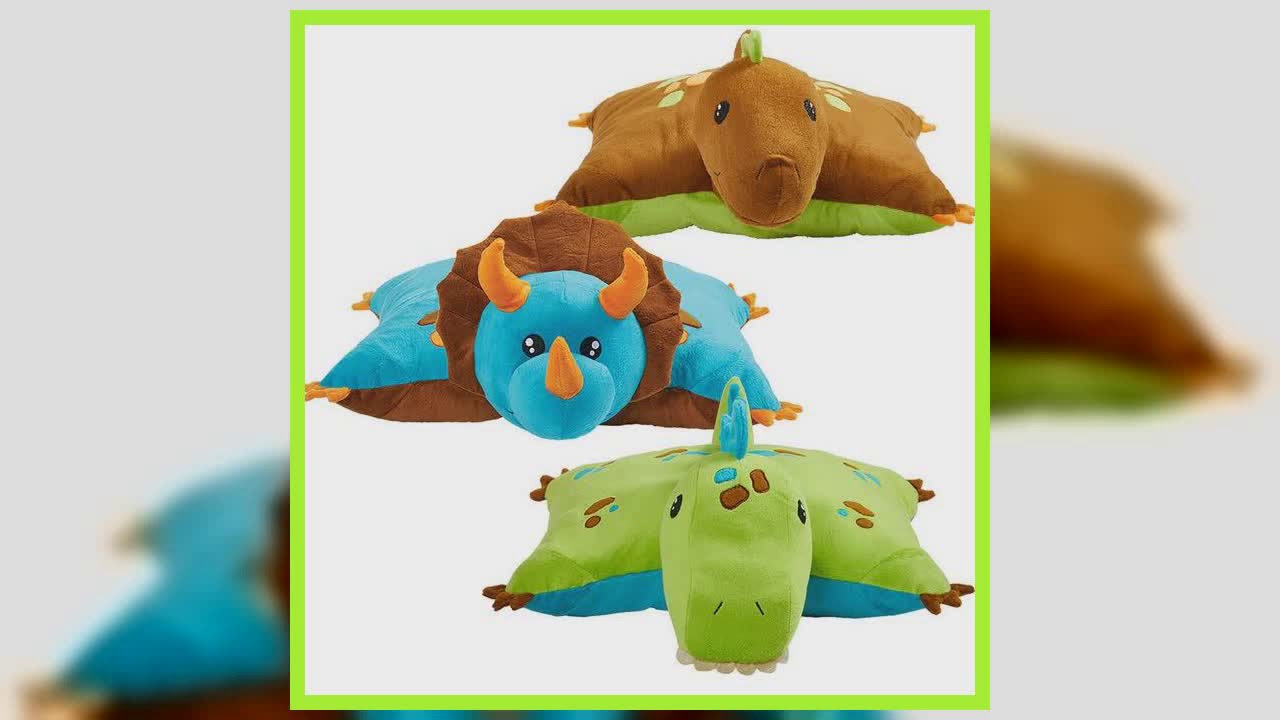 Dinosaur Pillow Pets Combo Pack Blue, Green and Brown Dinosaurs YouTube