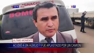 Hombre muere aplastado Hombre muere aplastado