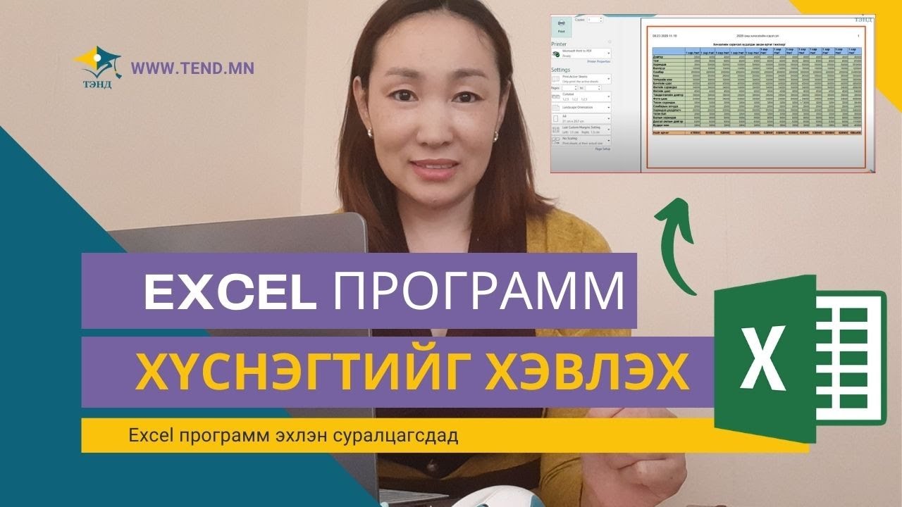 Excel програм эхлэн суралцагсдад: Print Area багц командыг хэрхэн ашиглах,