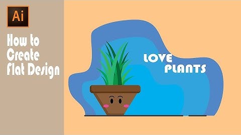 Flat Design in Adobe Illustrator | Grass in the Pot