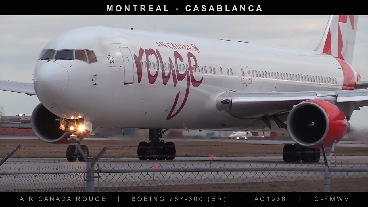 Air Canada Rouge Boeing 767 Takeoff to Casablanca from Montreal Flight