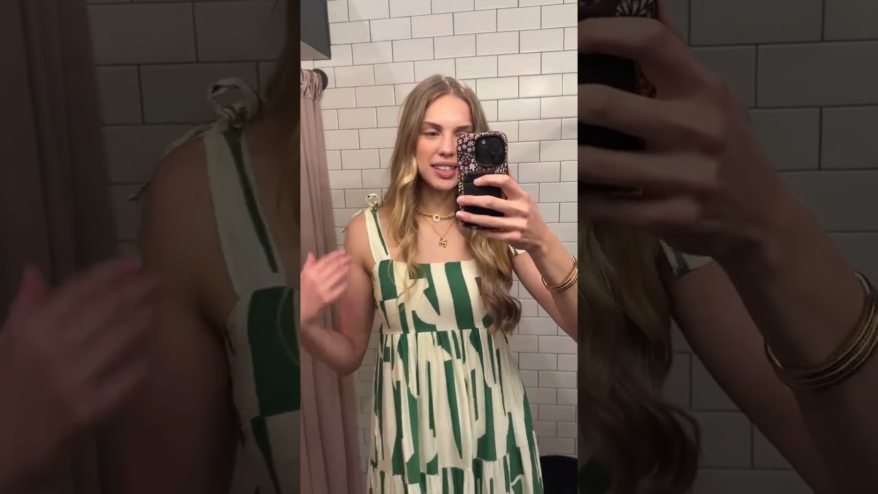 Adalee Abstract Print Midi Dress, Green